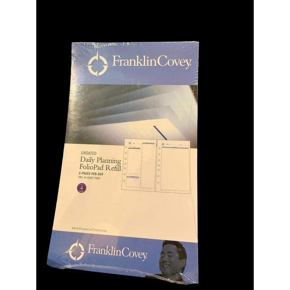 FranklinCovey Undated Daily Planning FolioPad Refill Classic Size 4 31278 7-Ring